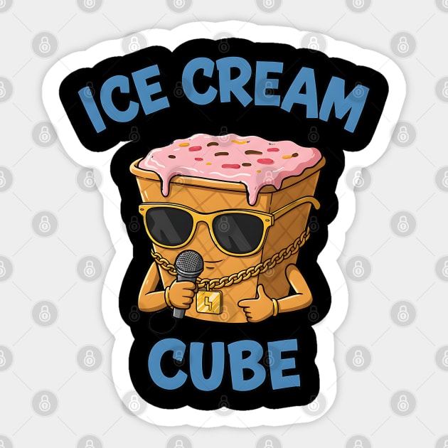 Ice Cream Cube Sticker by UrbanLifeApparel